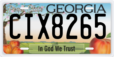 GA license plate CIX8265