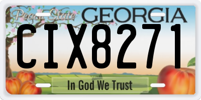 GA license plate CIX8271