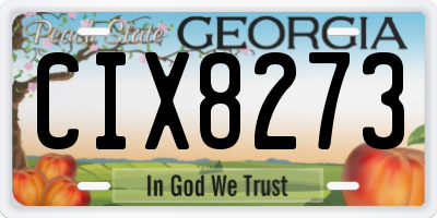 GA license plate CIX8273