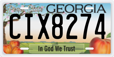 GA license plate CIX8274