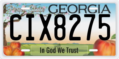 GA license plate CIX8275