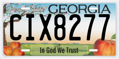 GA license plate CIX8277