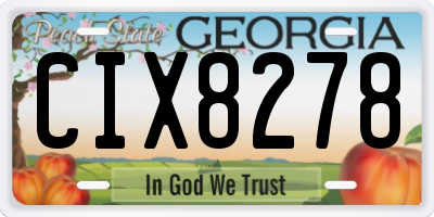 GA license plate CIX8278