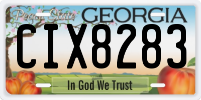 GA license plate CIX8283