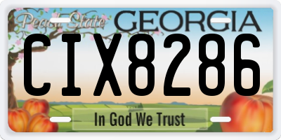 GA license plate CIX8286