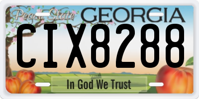 GA license plate CIX8288