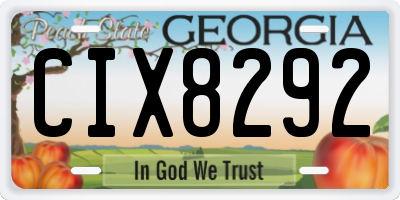GA license plate CIX8292