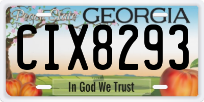 GA license plate CIX8293