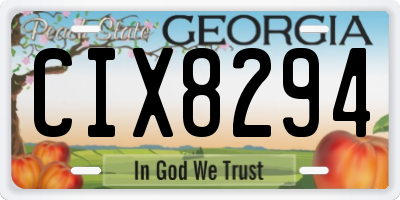 GA license plate CIX8294