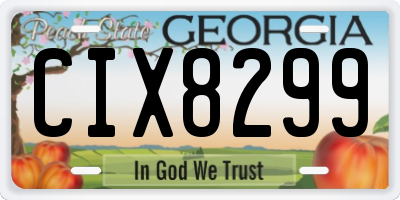 GA license plate CIX8299