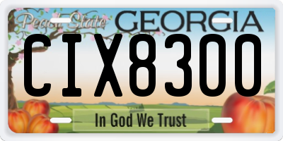 GA license plate CIX8300