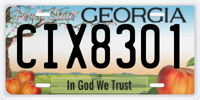 GA license plate CIX8301