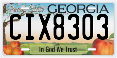 GA license plate CIX8303