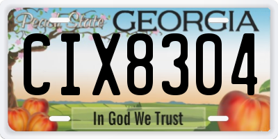 GA license plate CIX8304