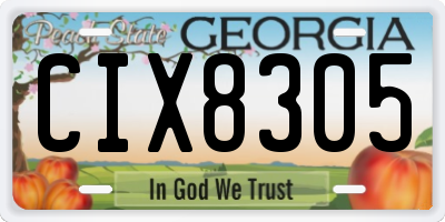 GA license plate CIX8305