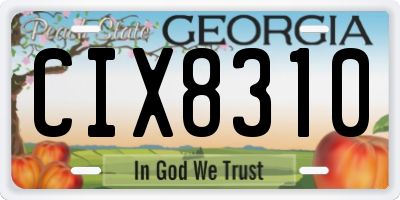 GA license plate CIX8310
