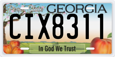 GA license plate CIX8311