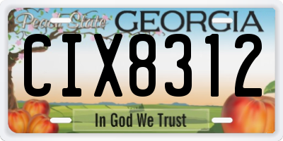 GA license plate CIX8312