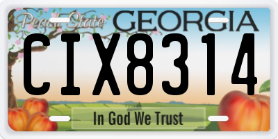 GA license plate CIX8314