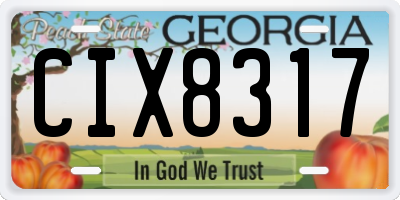 GA license plate CIX8317