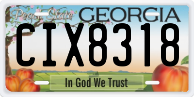 GA license plate CIX8318