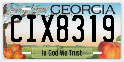 GA license plate CIX8319