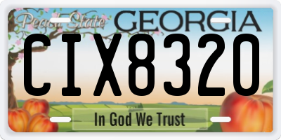 GA license plate CIX8320