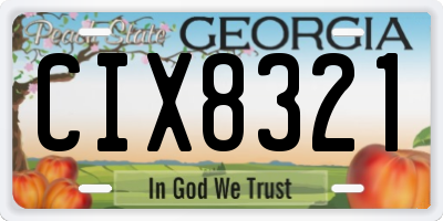 GA license plate CIX8321