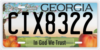GA license plate CIX8322