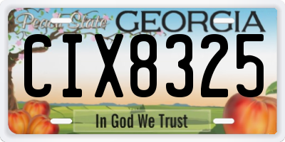 GA license plate CIX8325
