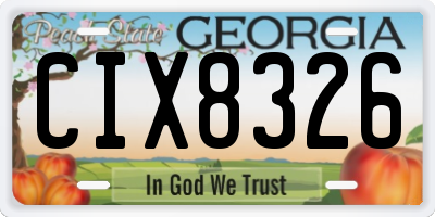GA license plate CIX8326