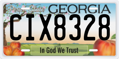 GA license plate CIX8328