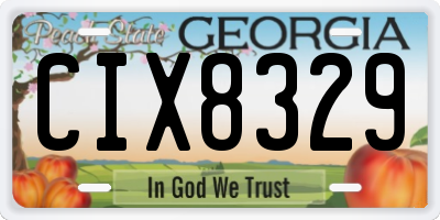 GA license plate CIX8329