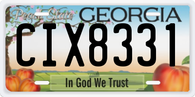 GA license plate CIX8331