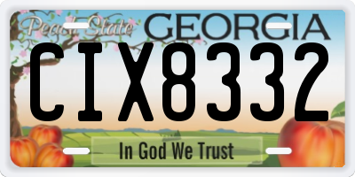 GA license plate CIX8332