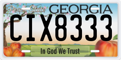 GA license plate CIX8333