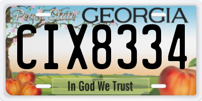 GA license plate CIX8334