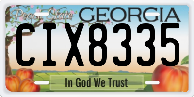 GA license plate CIX8335