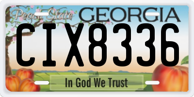 GA license plate CIX8336