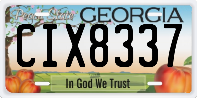 GA license plate CIX8337