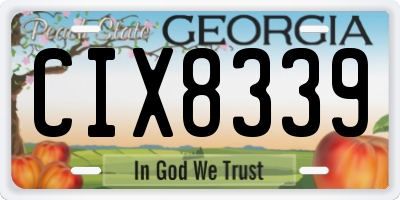 GA license plate CIX8339