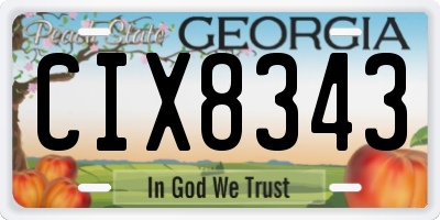 GA license plate CIX8343
