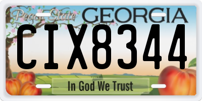 GA license plate CIX8344