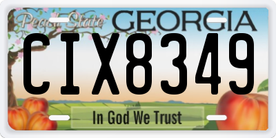 GA license plate CIX8349