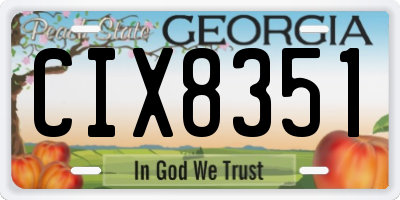 GA license plate CIX8351