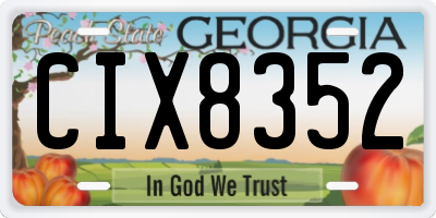 GA license plate CIX8352