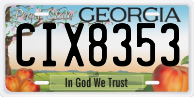 GA license plate CIX8353