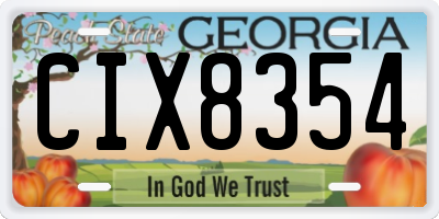 GA license plate CIX8354