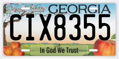 GA license plate CIX8355