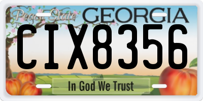 GA license plate CIX8356